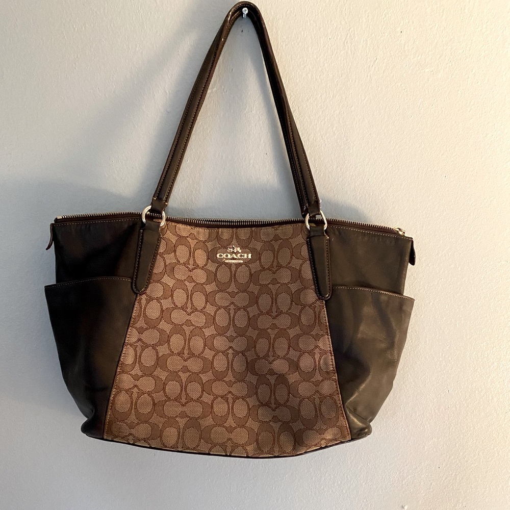 Coach Ava Khaki Signature, Brown Leather